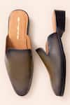 Shop_Amrit Dawani_Brown Leather Mule Shoes _at_Aza_Fashions