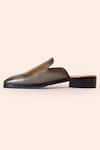 Amrit Dawani_Brown Leather Mule Shoes _Online_at_Aza_Fashions