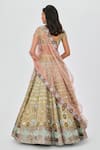 Aisha Rao_Green Tissue Embellished Floral Layla 12 Kali Bridal Lehenga Set  _Online_at_Aza_Fashions