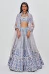 Buy_Aisha Rao_Purple Tissue Embellished Ziba Mirror 12 Kali Bridal Lehenga Set  _at_Aza_Fashions