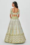 Shop_Aisha Rao_Green Tissue Embroidered Sequin Ziba 16 Kali Bridal Lehenga Set  _at_Aza_Fashions