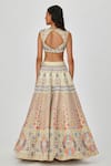 Shop_Aisha Rao_Beige Satin Embellished Soraya Applique 16 Kali Bridal Lehenga Set  _at_Aza_Fashions