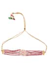 Shop_Paisley Pop_Gold Plated Kundan Choker _at_Aza_Fashions