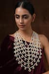 Buy_Paisley Pop_Gold Plated Pearl Kundan Layered Necklace _at_Aza_Fashions