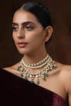 Buy_Paisley Pop_Gold Plated Kundan Layered Choker _at_Aza_Fashions