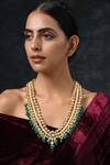 Buy_Paisley Pop_Gold Plated Pearl Kundan Layered Necklace _at_Aza_Fashions