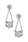 Shop_Tizora_White Faux Diamonds Studded Drop Earrings _at_Aza_Fashions