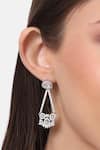 Buy_Tizora_White Faux Diamonds Studded Drop Earrings _at_Aza_Fashions