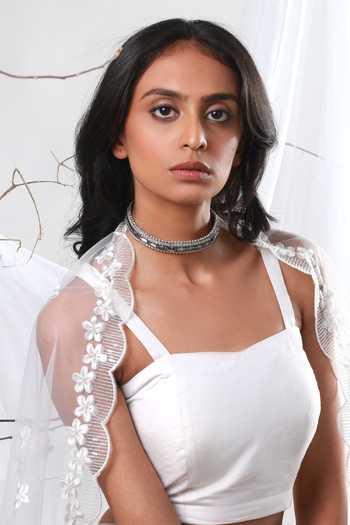 Buy_Vaidaan_Grey Zakaria Choker _at_Aza_Fashions