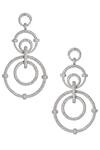 Shop_Tizora_White Faux Diamonds Tiered Circle Motif Danglers _at_Aza_Fashions