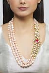 Buy_Moh-Maya By Disha Khatri_Gold Plated Kundan Layered Necklace _at_Aza_Fashions
