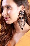 Buy_Vaidaan_Black Beads, Tassels Minha Beaded Earrings _at_Aza_Fashions
