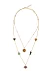 Shop_Zariin_Gold Plated Multi Stone Healing Layered Necklace _at_Aza_Fashions