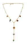 Shop_Zariin_Gold Plated Multi Stone Healing Necklace _at_Aza_Fashions