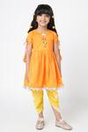 Buy Lil Drama Orange Cotton Tassels Khoochi Embroidered Kurta And Dhoti Pant Set at Aza Fashions Buy_Lil Drama_Orange Cotton Tassels Khoochi Embroidered Kurta And Dhoti Pant Set _at_Aza_Fashions