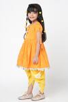 Lil Drama Orange Cotton Tassels Khoochi Embroidered Kurta And Dhoti Pant Set Online at Aza Fashions Lil Drama_Orange Cotton Tassels Khoochi Embroidered Kurta And Dhoti Pant Set _Online_at_Aza_Fashions