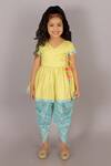 Buy Lil Drama Yellow Cotton Tassels Folklore Printed Kurta And Dhoti Pant Set at Aza Fashions Buy_Lil Drama_Yellow Cotton Tassels Folklore Printed Kurta And Dhoti Pant Set _at_Aza_Fashions