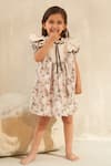 Buy_Jasmine And Alaia_Green Cotton Lace, Bows The Flora Rachel Dress _at_Aza_Fashions