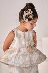 Jasmine And Alaia_Beige Jacquard Brocade Embroidered The Kennedy Dress  _Online_at_Aza_Fashions