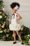 Buy_Jasmine And Alaia_White Neoprene Fabric The Nicole Ruffle Dress  _at_Aza_Fashions