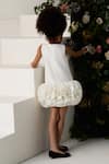 Shop_Jasmine And Alaia_White Neoprene Fabric The Nicole Ruffle Dress  _at_Aza_Fashions