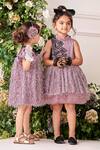 Jasmine And Alaia_Purple Satin The Parker Embroidered Dress_Online_at_Aza_Fashions