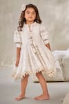 Buy_Jasmine And Alaia_Off White Cotton Gauze Embroidered Lace Amore Tiered Lacework Dress  _at_Aza_Fashions