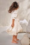 Shop_Jasmine And Alaia_Off White Cotton Gauze Embroidered Lace Amore Tiered Lacework Dress  _at_Aza_Fashions