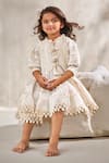 Jasmine And Alaia_Off White Cotton Gauze Embroidered Lace Amore Tiered Lacework Dress_Online_at_Aza_Fashions