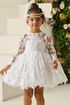 Buy_Jasmine And Alaia_White Lace Tulle Embroidered Cutwork Elsa Floral Cutout Dress  _at_Aza_Fashions