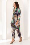Kameez_Multi Color Summer Silk Printed And Mixed Hues Shirt & Pant Set For Women_Online_at_Aza_Fashions