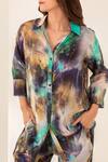Shop_Kameez_Multi Color Summer Silk Printed And Mixed Hues Shirt & Pant Set For Women_Online_at_Aza_Fashions