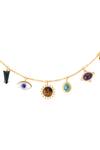 Zariin_Gold Plated Gemstones Multi Healing Pendants Necklace _Online_at_Aza_Fashions