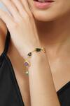 Buy_Zariin_Gold Plated Gemstones Multi Healing Bracelet _at_Aza_Fashions