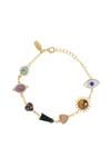 Shop_Zariin_Gold Plated Gemstones Multi Healing Bracelet _at_Aza_Fashions