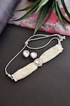 Shop_Swabhimann_White Imitation Diamonds Layered Polki Necklace Set _at_Aza_Fashions
