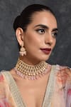 Buy_SWABHIMANN_Gold Plated Pearls Layered Kundan Choker Set _at_Aza_Fashions