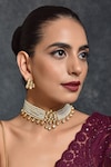 Buy_SWABHIMANN_Gold Plated Pearls Layered Choker Set_at_Aza_Fashions