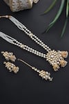 Shop_SWABHIMANN_Gold Plated Pearls Layered Kundan Long Necklace Set_at_Aza_Fashions