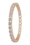 Shop_Moh-Maya By Disha Khatri_Gold Plated Crystals Geometric Bangles Set Of 4 _at_Aza_Fashions