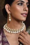 Buy_Swabhimann_Gold Plated Pearls, Diamonds Necklace Set _at_Aza_Fashions
