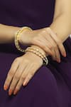 Buy_Moh-Maya by Disha Khatri_Gold Plated Crystal Bangles Set Of 4 _at_Aza_Fashions