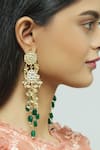 Buy_Moh-Maya by Disha Khatri_Gold Plated Beads, Crystals Kundan Long Earrings _at_Aza_Fashions