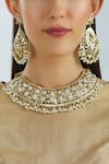 Buy_Moh-Maya By Disha Khatri_Gold Plated Beads Choker Set _at_Aza_Fashions
