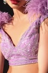 Shop_Amit GT_Purple Tulle Hand Embroidered Artemis Sequin Lehenga And Blouse Set _Online_at_Aza_Fashions