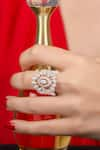 Buy_Solasta Jewellery_Gold Plated Swarovski Zirconia Royal Affair Ring _at_Aza_Fashions