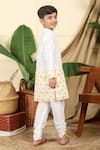 Buy_Miko Lolo_Off White Cotton Cambric Print Hand Block Jaal Zahra Placement Kurta_Online_at_Aza_Fashions