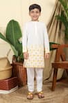 Buy_Miko Lolo_Off White Cotton Cambric Print Hand Block Jaal Zahra Placement Kurta