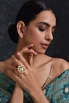 Buy Paisley Pop Gold Plated Kundan Floral Adjustable Ring at Aza Fashions Buy_Paisley Pop_Gold Plated Kundan Floral Adjustable Ring _at_Aza_Fashions