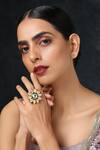 Buy Paisley Pop Gold Plated Kundan Floral Adjustable Ring at Aza Fashions Buy_Paisley Pop_Gold Plated Kundan Floral Adjustable Ring _at_Aza_Fashions